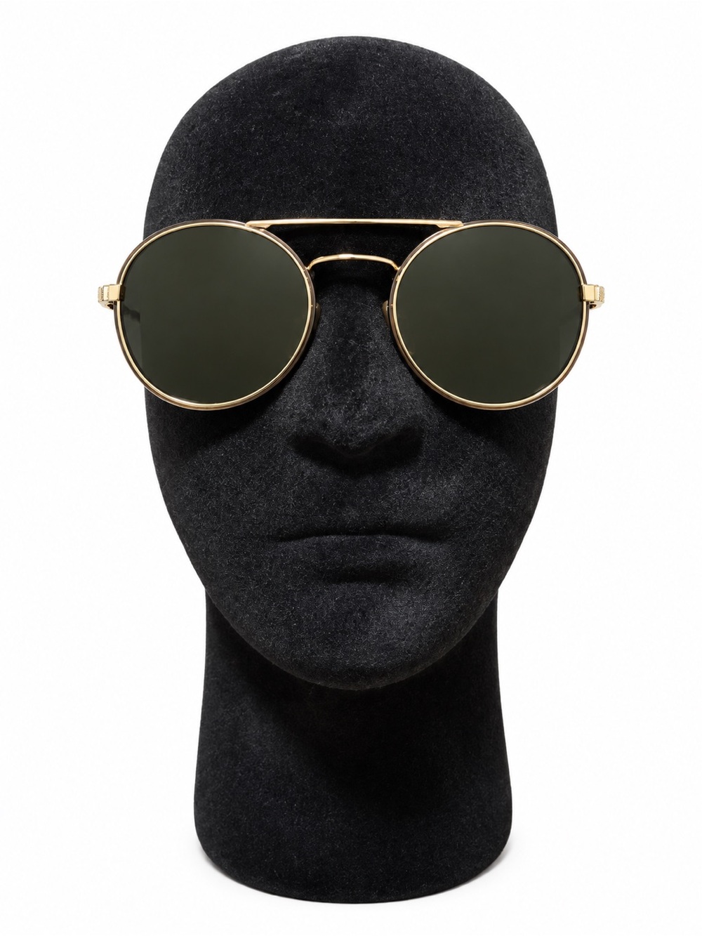 Prada Gold Round Sunglasses with Dark Lenses
